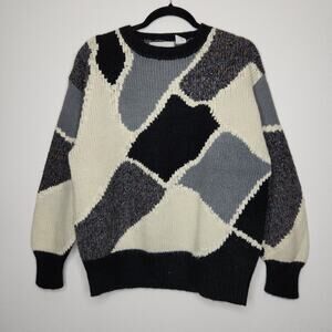 Vintage Joyce Large Crewneck Sweater Abstract Art Grandma Grunge Emo 90s